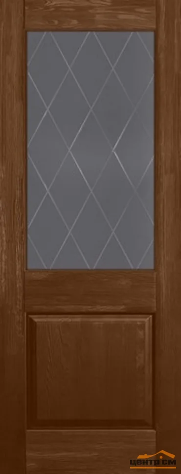 Дверь ОКА "Элегия" стекло графит античный орех 60 (браш массив сосны)