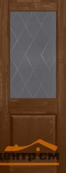 Дверь ОКА "Элегия" стекло графит античный орех 60 (браш массив сосны)