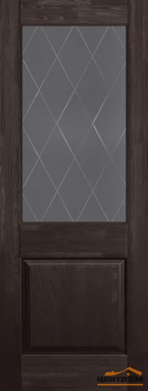 Дверь ОКА "Элегия" стекло графит венге 60 (браш массив сосны)