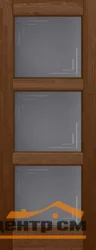 Дверь ОКА "Турин" стекло графит античный орех 80 (браш массив сосны)