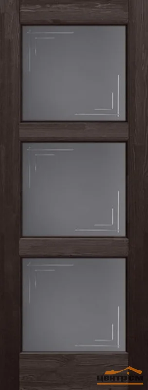 Дверь ОКА "Турин" стекло графит венге 70 (браш массив сосны)