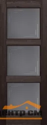 Дверь ОКА "Турин" стекло графит венге 70 (браш массив сосны)