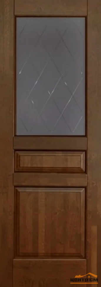 Дверь ОКА "Валенсия" стекло графит античный орех 80 (массив ольхи)