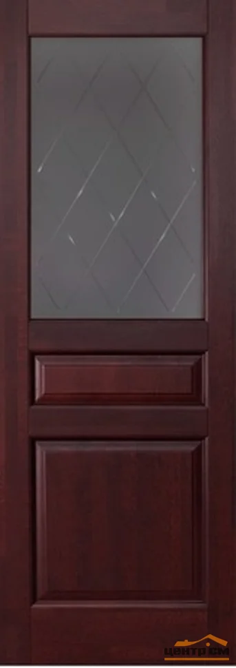 Дверь ОКА "Валенсия" стекло графит махагон 90 (массив ольхи)