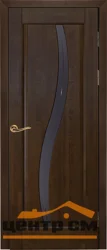 Дверь ОКА "Соло" стекло графит античный орех 60 (массив ольхи)