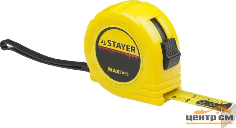 Рулетка 5м*19мм STAYER "МASTER" "MaxTape", пластиковый корпус