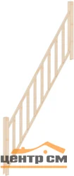 Комплект перил к лестнице НОРМАНДИЯ с прямыми балясинами и столбами ПЛМУ-04