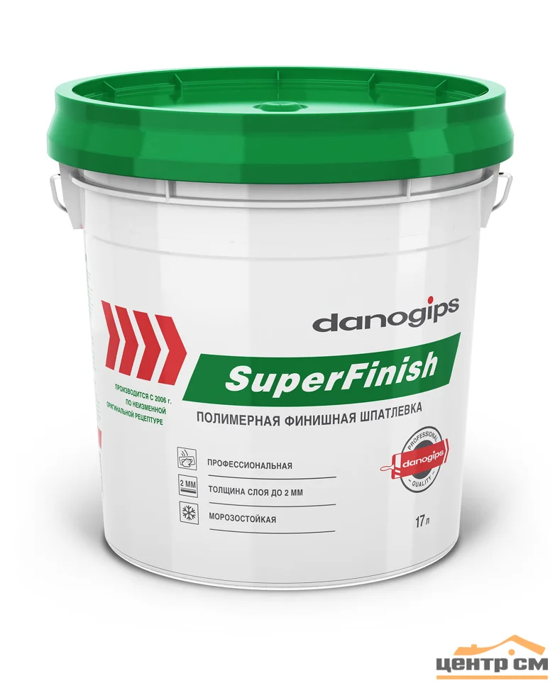 Шпаклевка готовая DANOGIPS SUPER FINISH полимерная финишная 17 л (28 кг)
