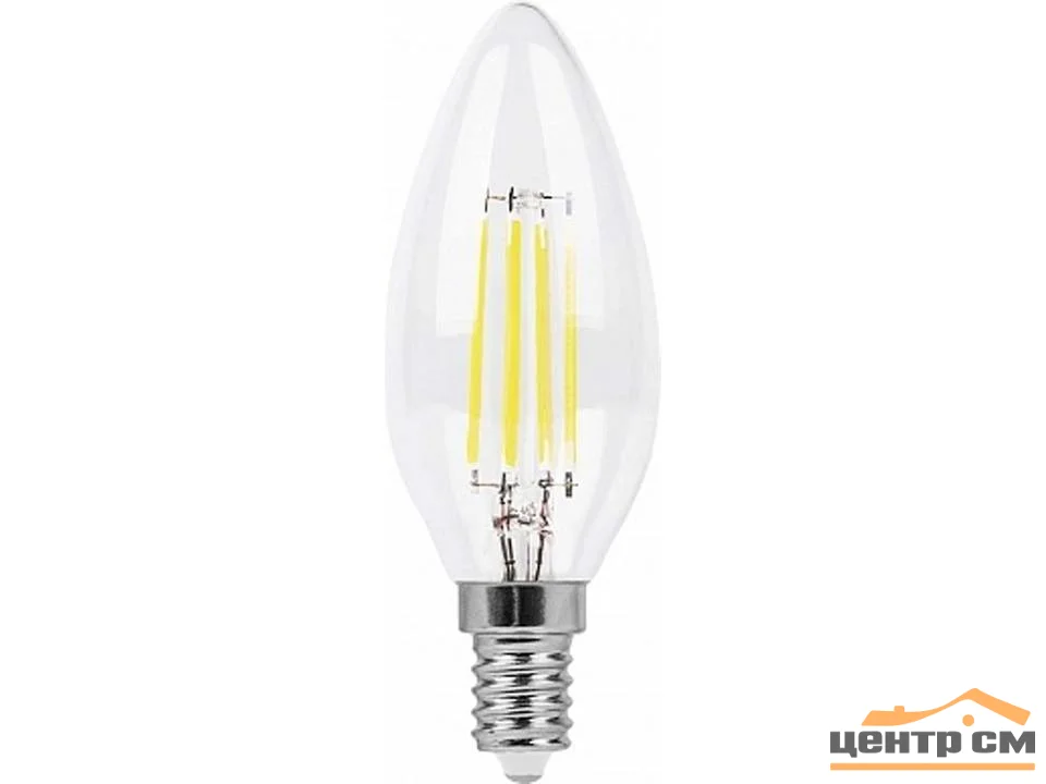 Лампа светодиодная 5W E14 230V 2700K (желтый) Свеча (C35) Feron, LB-58