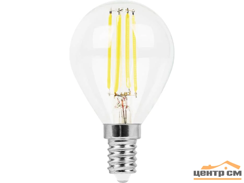Лампа светодиодная 5W E14 230V 4000K (белый) Шар (G45) Feron, LB-61