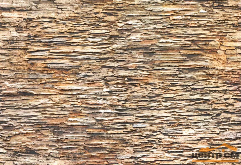 Панель листовая ПВХ «Премиум» камень плоский коричневый 947х648 (пленка 0,6мм) Регул