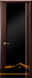 Дверь "Ульяновские двери" Техно 3 стекло черный триплекс венге 60, шпон