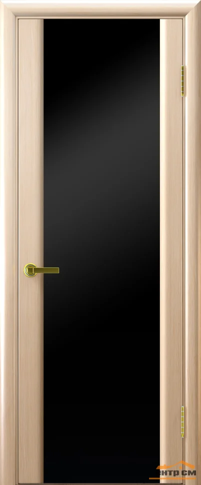 Дверь "Ульяновские двери" Техно 3 стекло черный триплекс беленый дуб 60, шпон