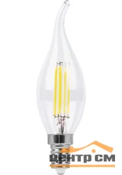Лампа светодиодная 7W E14 230V 4000K (белый) Свеча прозрачная филамент (C35T) Feron, LB-67
