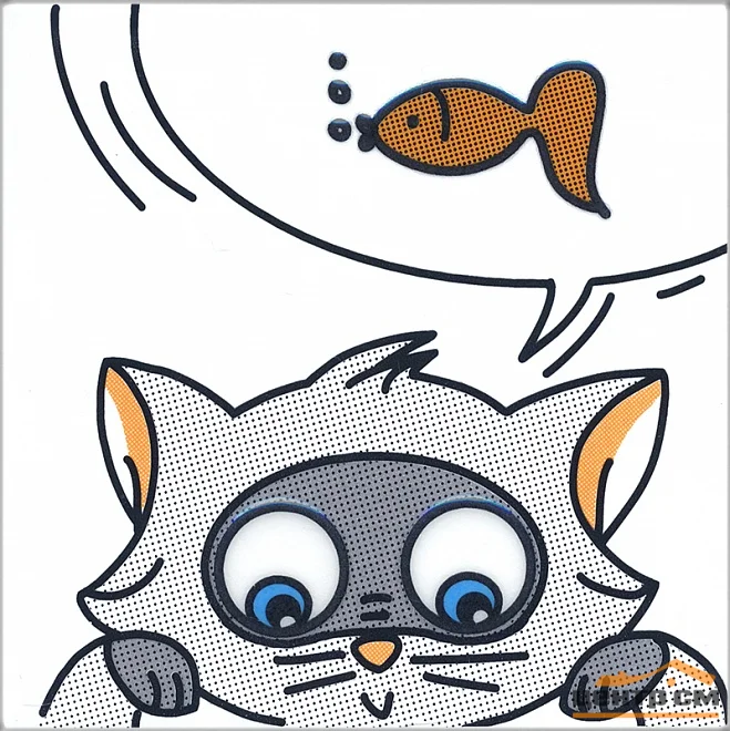 Плитка KERAMA MARAZZI Кошки-Мышки Декор Рыбка 20х20 арт. NT\A133\5009