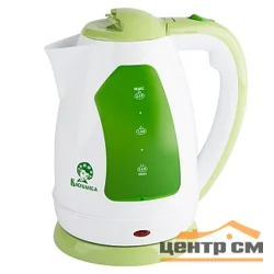 Чайник электрический ВАСИЛИСА Т2-1500 2 л, 1500 Вт. белый с зеленым