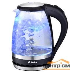 Чайник электрический DELTA LUX DL-1202 1,5л, 2200 Вт, черный