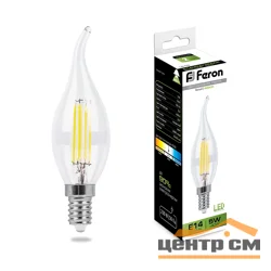 Лампа светодиодная 5W E14 230V 4000K (белый) Свеча на ветру Feron, LB-59