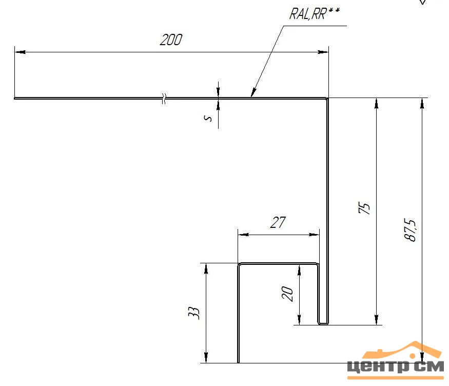 Планка околооконная сложная Print ** для М/сайдинга Блок-Хаус NEW 200*75*3м.п.