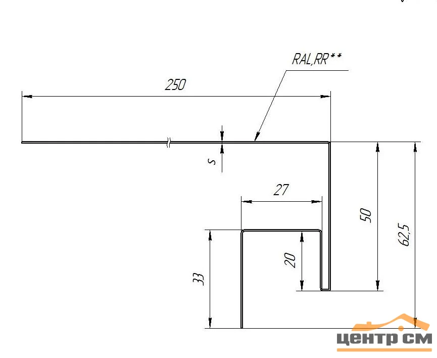 Планка околооконная сложная Print ** для М/сайдинга Блок-Хаус NEW 250*50*3м.п.