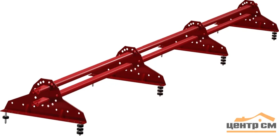 Снегозадержатель трубчатый BORGE на 4-х опорах PE, L=3 м RAL 3003 (красный рубин) (стандартный цвет)