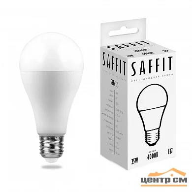 Лампа светодиодная 25W E27 230V 4000K (белый) Шар SAFFIT, SBA6525
