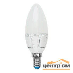 Лампа светодиодная 7W E14 175-250V 4500К NW (белый) Свеча матовая (C37) Uniel Palazzo