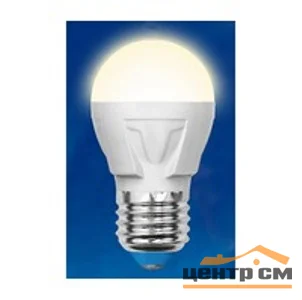 Лампа светодиодная 7W E27 200-250V 4000K NW (белый) Шар матовый (G45) Uniel Яркая