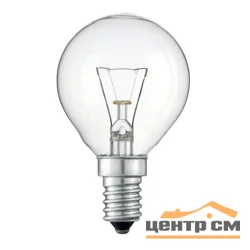 Лампа накаливания 60W E14 230V Шар прозрачный ЛОН
