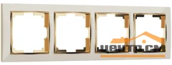 Рамка 4-местная Werkel Snabb, слоновая кость/золото WL03-Frame-04-ivory-GD , W0041932