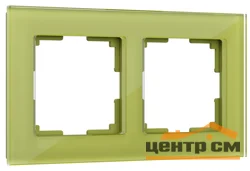 Рамка 2-местная Werkel Favorit, фисташковый, стекло, WL01-Frame-02