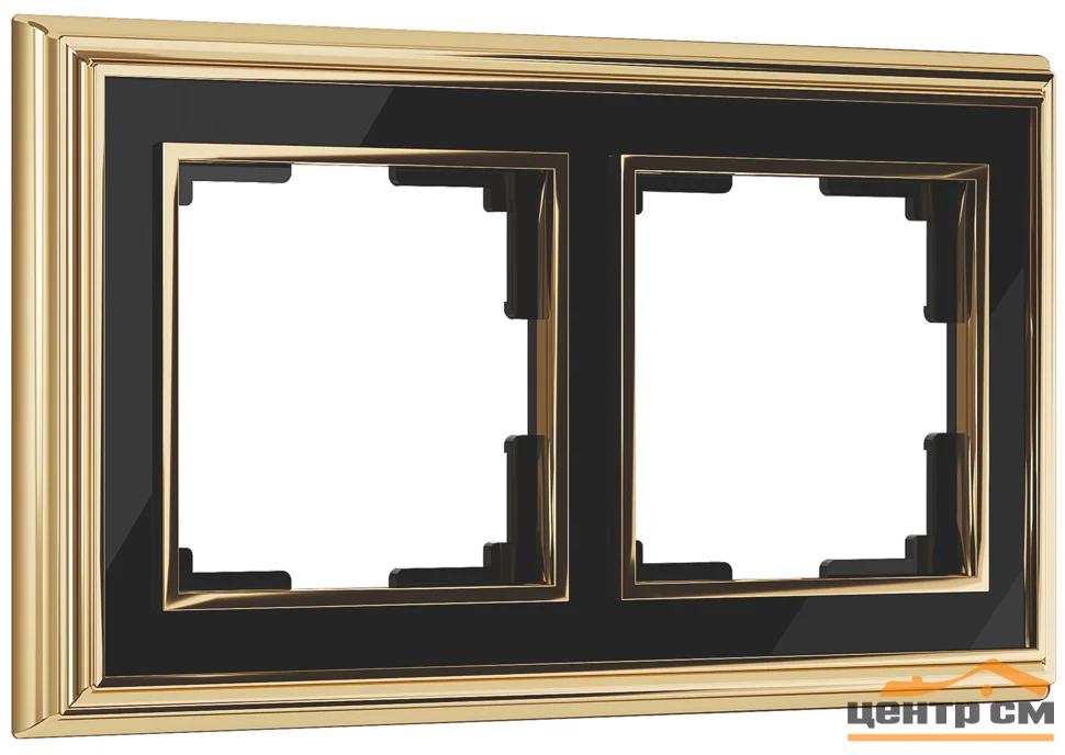 Рамка 2-местная Werkel Palacio, золото/черный, WL17-Frame-02
