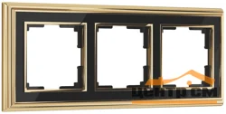 Рамка 3-местная Werkel Palacio, золото/черный, WL17-Frame-03