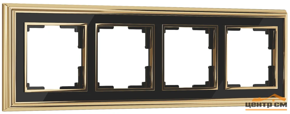 Рамка 4-местная Werkel Palacio, золото/черный, WL17-Frame-04