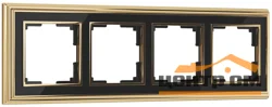 Рамка 4-местная Werkel Palacio, золото/черный, WL17-Frame-04