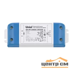 Драйвер для светодиодов 12Вт, 12В, IP20, Uniel UET-IPF-350D20
