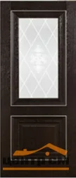 Дверь ТЕРРИ №62 дуб Серый, стеклом с рисунком 80, ПВХ текстура под дерево