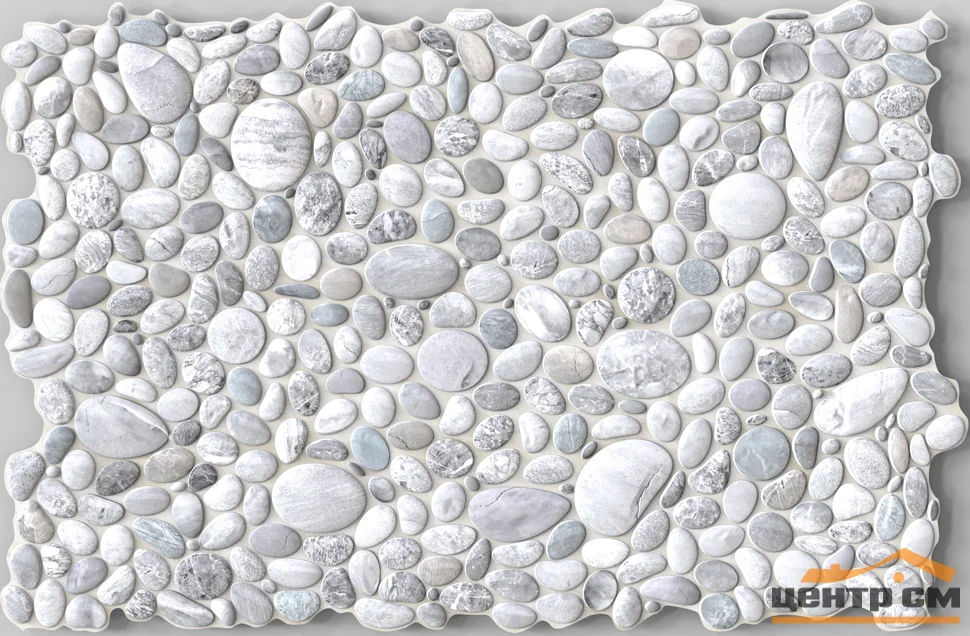 Панель листовая ПВХ «Премиум» камень Галька серая 980х640 (пленка 0,6мм) Регул