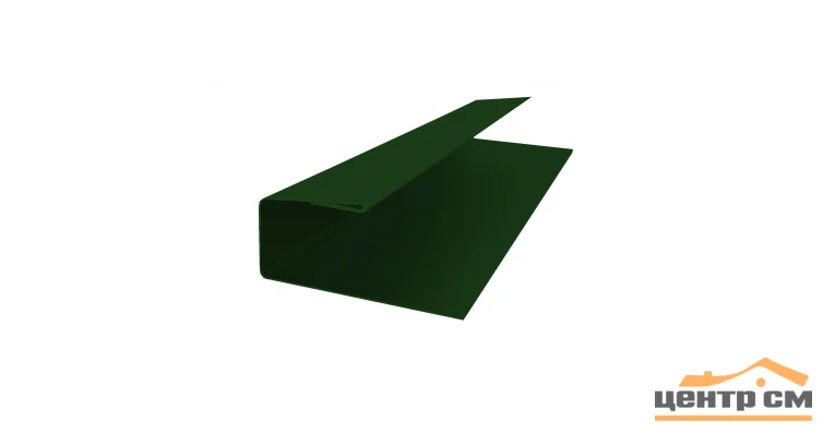 J-профиль PE RAL 6005 (зелёный мох) 0,5мм для софита 25*18*3м.п.