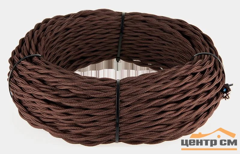 Электрокабель Werkel Ретро витой, коричневый 3х1,5 (бухта 50м) , W6453514