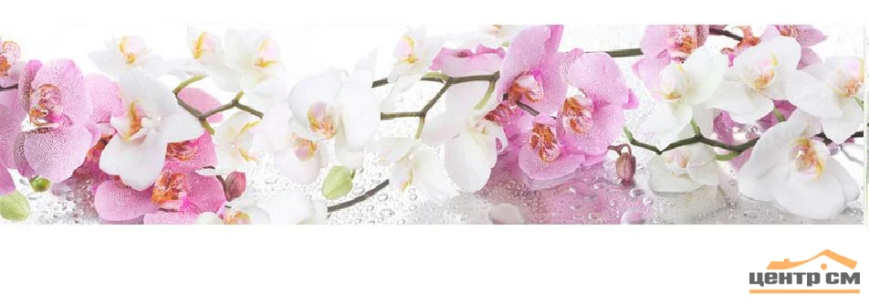 Панель-фартук АВС УФ-печать лак Цветы36 Ветка орхидеи 3000*600*1,5мм Оптион