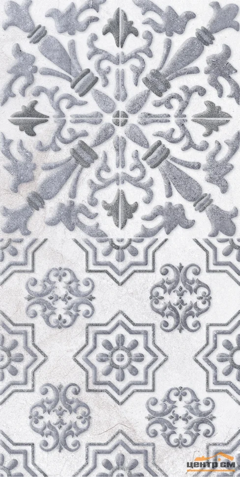 Плитка LASSELSBERGER Кампанилья серый декор 1 20х40 арт.1641-0091