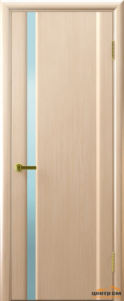 Дверь "Ульяновские двери" Техно 1 стекло белый триплекс беленый дуб 60, шпон