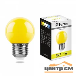 Лампа светодиодная 1W E27 230V фар (желтый) Feron, LB-37