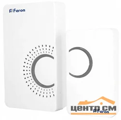 Звонок Feron (36 мелодии) беспроводной, белый, серый, E-373