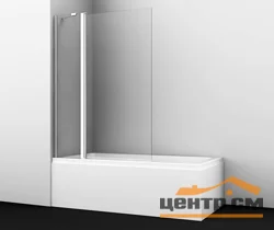 Шторка стеклянная для ванной WasserKraft Berkel 1100(700+400)х1400, распашная, двухстворчатая, арт.48P02-110
