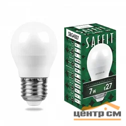 Лампа светодиодная 7W E27 230V 6400K (белый) SAFFIT, SBG4507