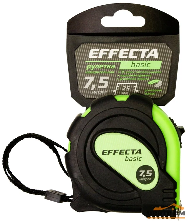 Рулетка 7,5м*25мм EFFECTA Basic, с магнитом