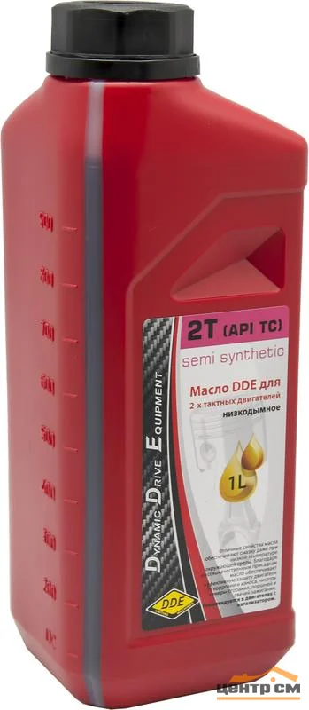 Масло 2-х тактное DDE ( 1:50, 1л ) красное, полусинтетическое