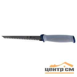 Ножовка по гипсокартону 150 мм, 8 TPI, КОБАЛЬТ, (выкружная) мини, закаленный зуб, 3D-заточка, двухкомпонентная рукоятка